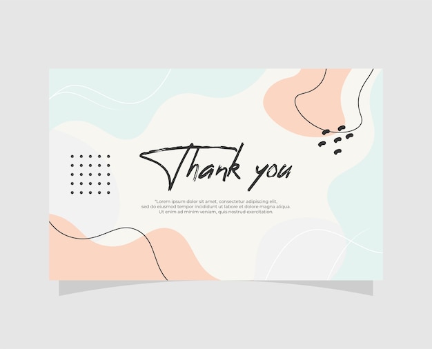 Thank you card template with abstract background