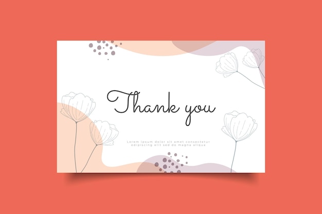 Vector thank you card template with simple background