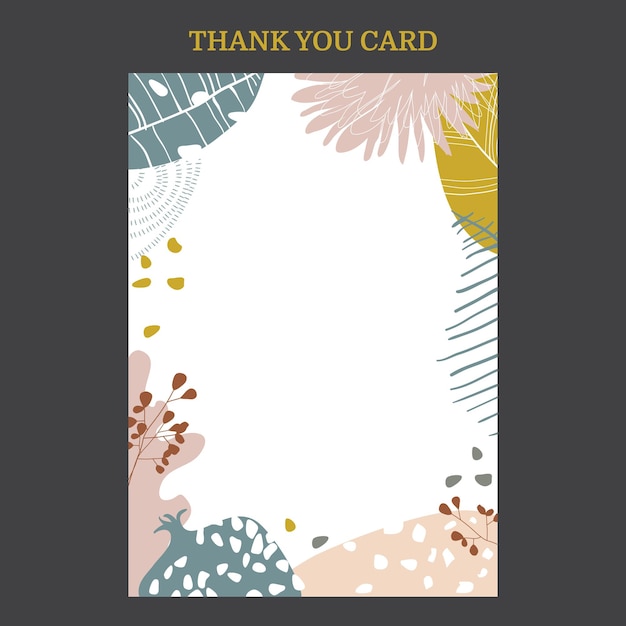 Vector thank you card template