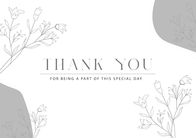 Vector thank you card template