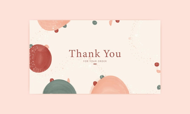 thank you card watercolor texture template illustration