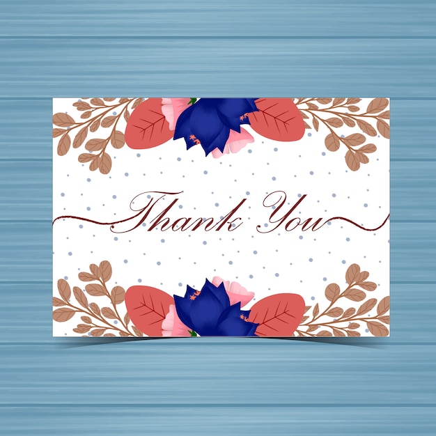 Thank you card with autumn flowers