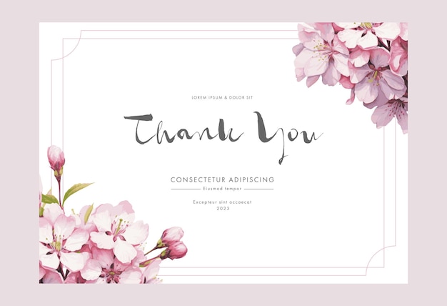 Thank you card with cherry blossoms