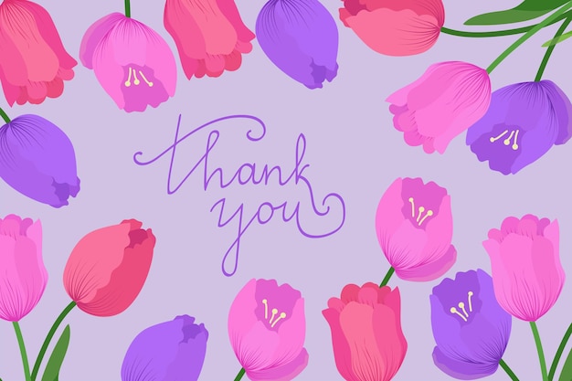 Thank you card with tulips