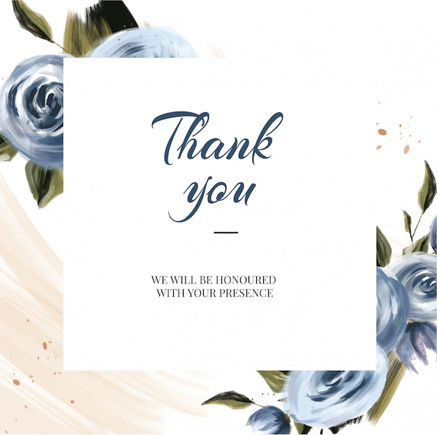 Thank you cards with flower