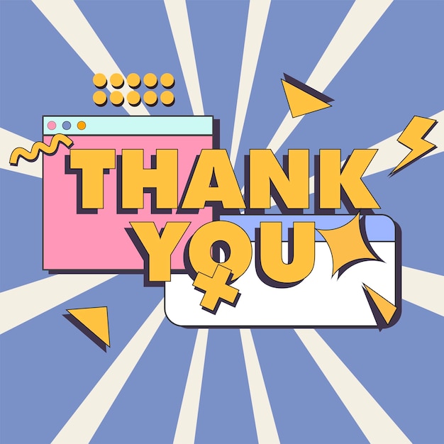 Vector thank you design lettering vector