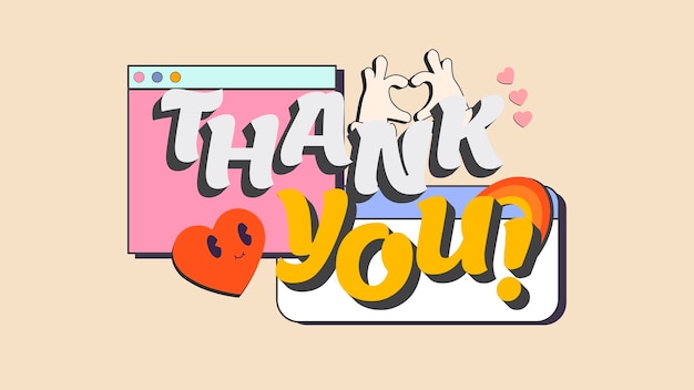 Vector thank you design lettering vector