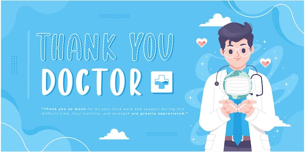 Vector thank you doctor banner template