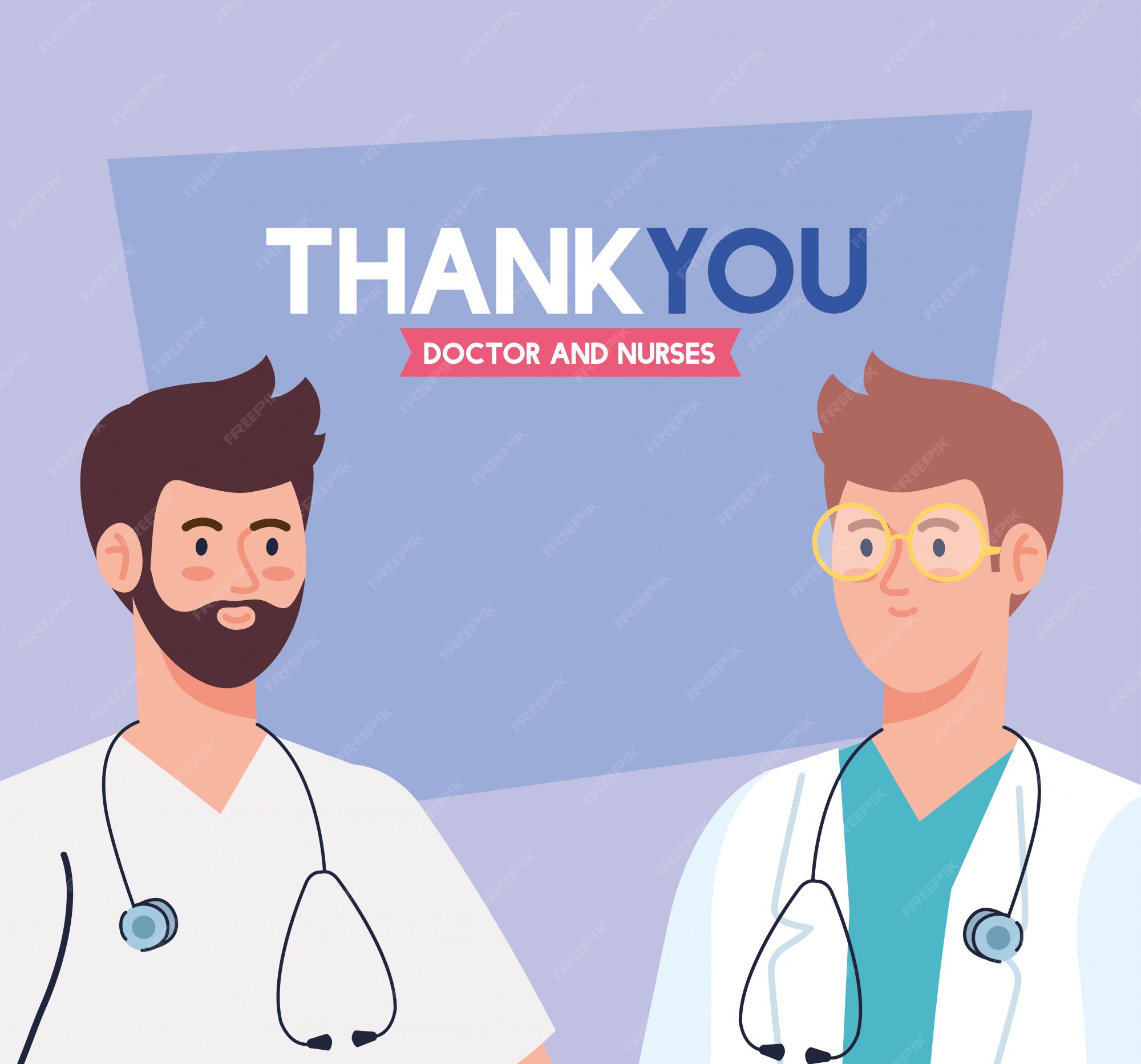 Premium Vector | Thank you doctor and nurses working in hospitals