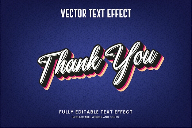 Thank you editable text effect