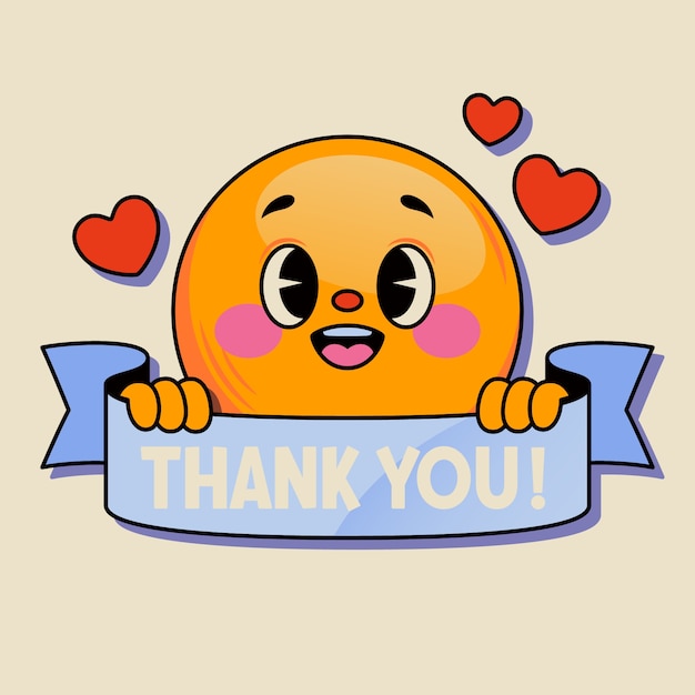 Vector thank you emoji illustration