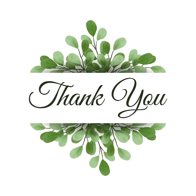 Thank you floral watercolor frame vector