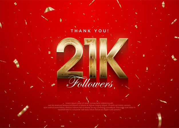 Thank you followers 21k background greeting banner poster for fans