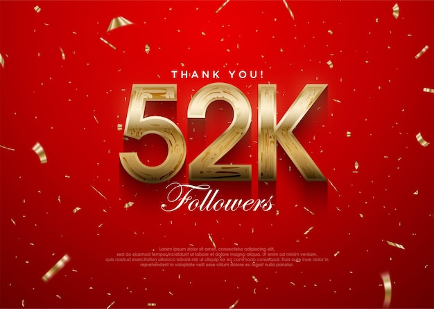 Thank you followers 52k background greeting banner poster for fans