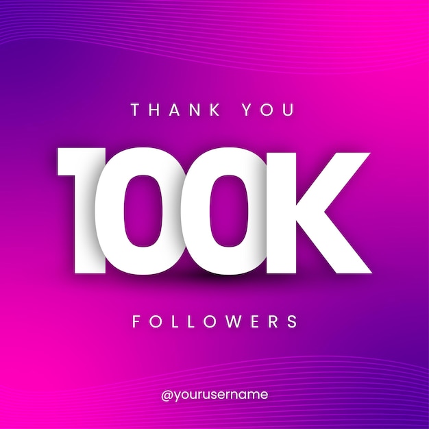 Vector thank you followers editable vector poster in purple background