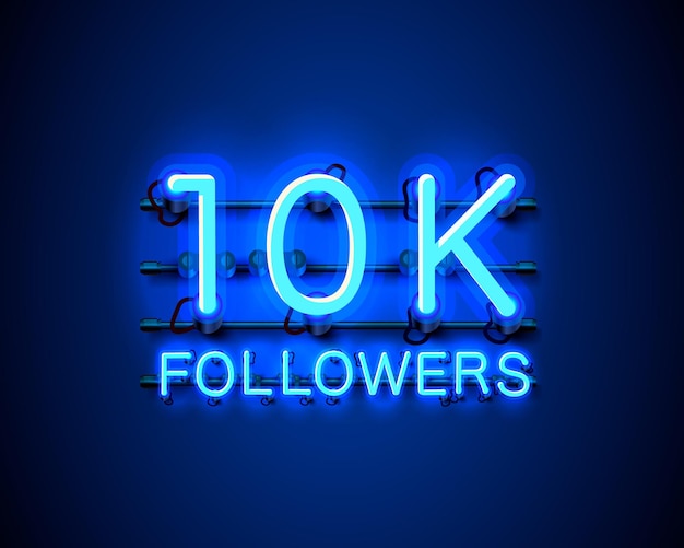 Thank you followers peoples, 10k online social group, neon sign