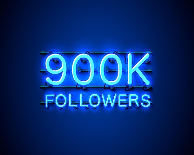 추종자, 900k 온라인 소셜 그룹, 네온 사인 감사합니다.