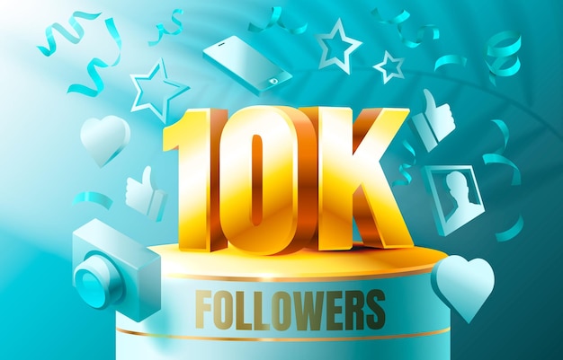 Thank you followers peoples k online social group happy banner celebrate vector