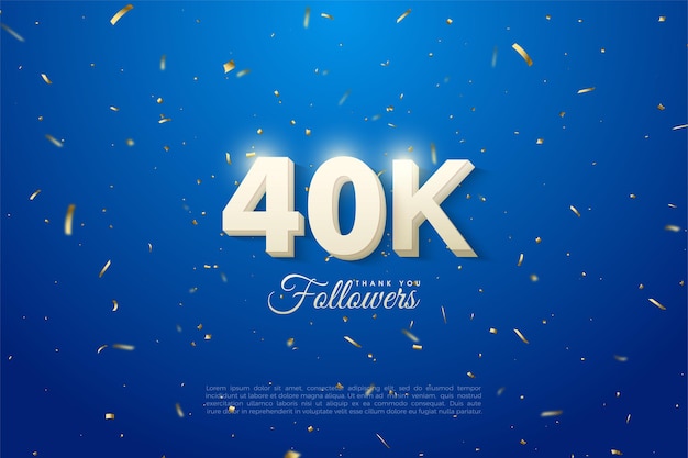Thank you  followers with bold white numbers on a speckled blue background.