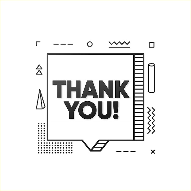 Thank You geometry banner on white background Vector illustration