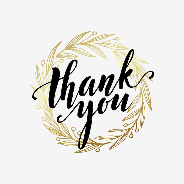 Vector thank you golden lettering design.