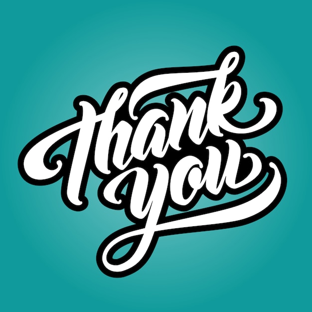 Vector thank you hand lettering. handmade calligraphy