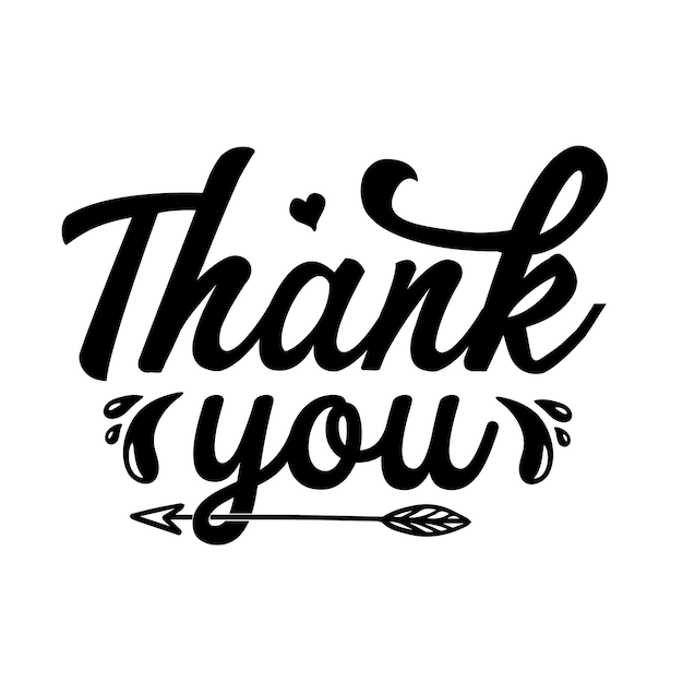 Thank You hand lettering Premium Vector Design