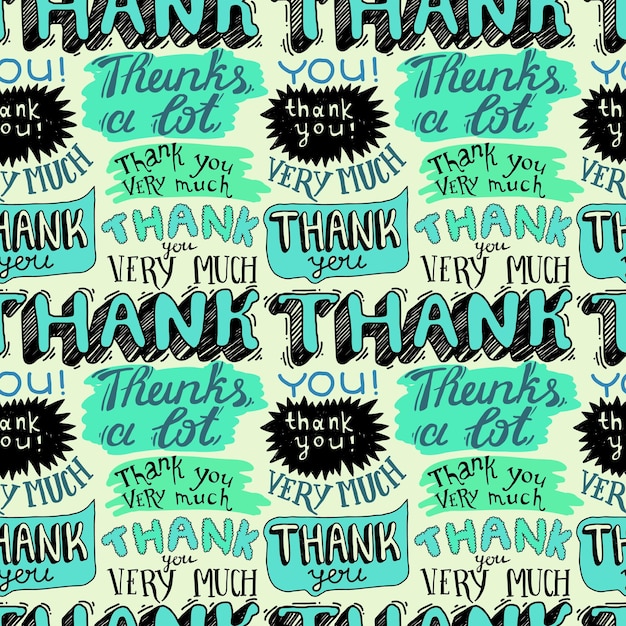 Thank you hand lettering simpless pattern