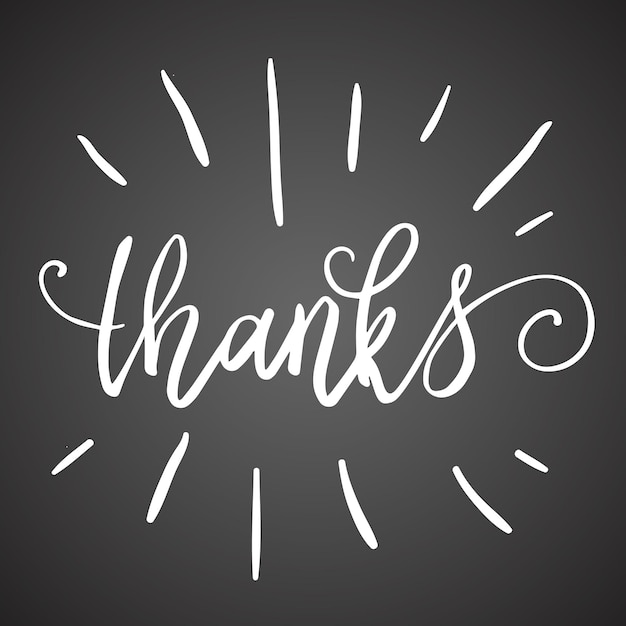 Vector thank you hand lettering