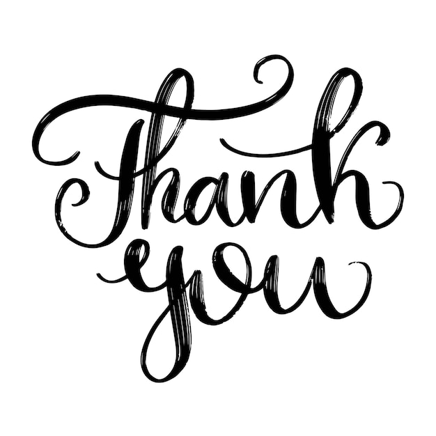 Thank You handwritten inscription Hand drawn lettering Calligraphy phrase