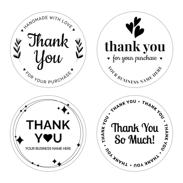 Thank you sticker Vectors & Illustrations for Free Download