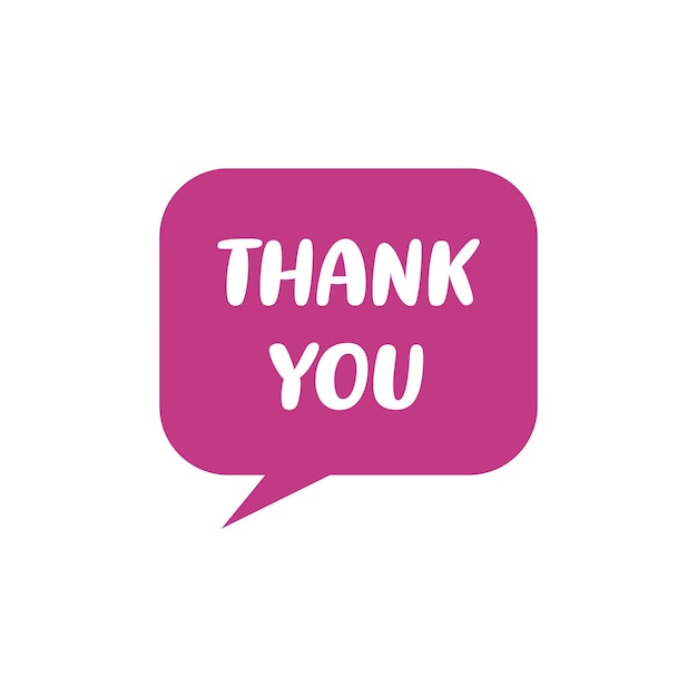 Thank You Letter in Hand Drawn Speech Bubble Vector Template