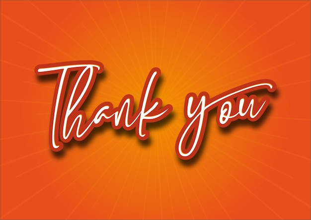 Vector thank_you_letter_with_orange_background