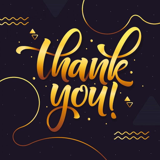 Thank you lettering background