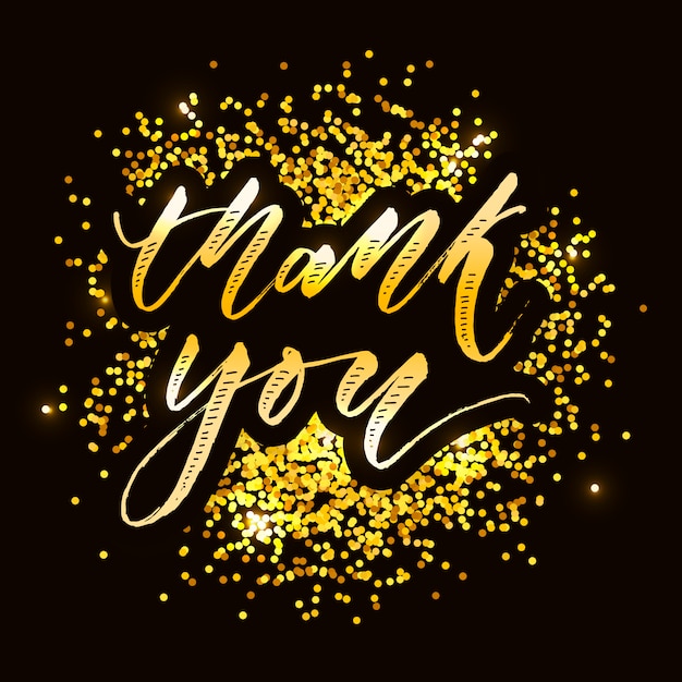 Grazie lettering calligraphy vector gold