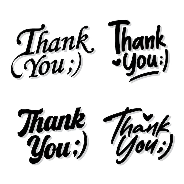 Vector thank you lettering collection