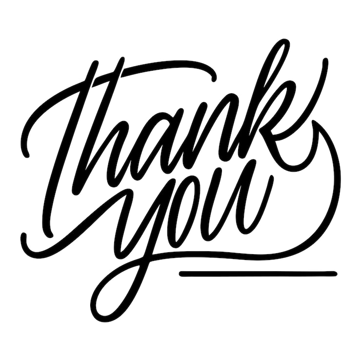 Vector thank you lettering on a isolated white background 6
