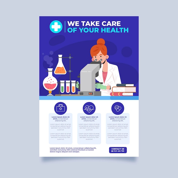 Vector thank you medical personal flyer template