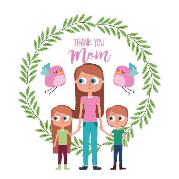 Vector thank you mom card