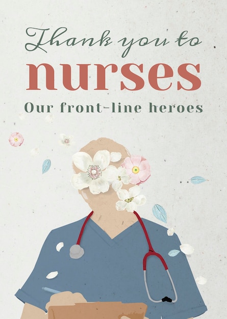 Vector thank you to our nurses and front-line heroes