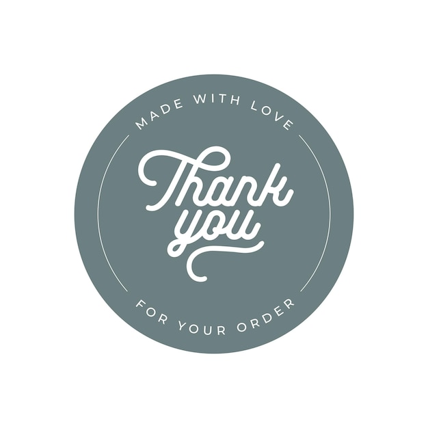 Thank you packaging label design template