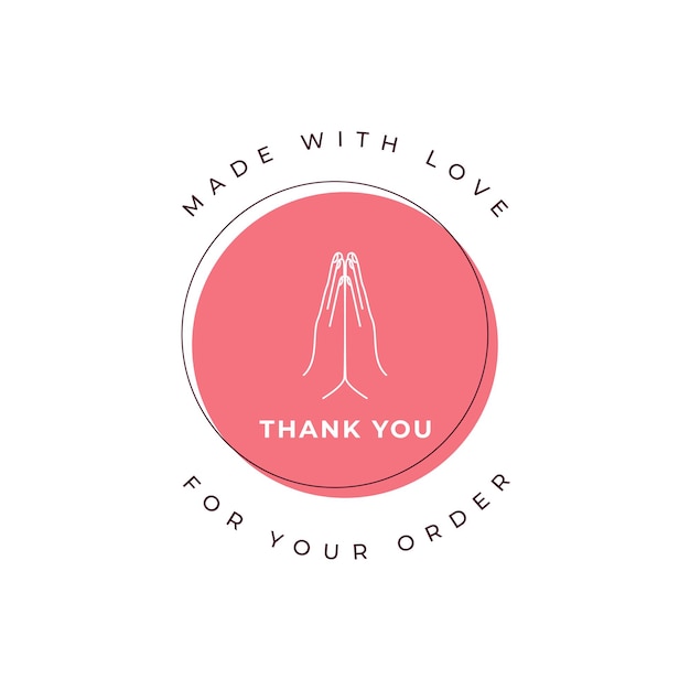 Vector thank you packaging label design template