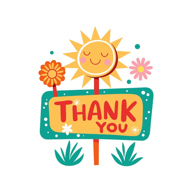 thank you placard typography vector illustration