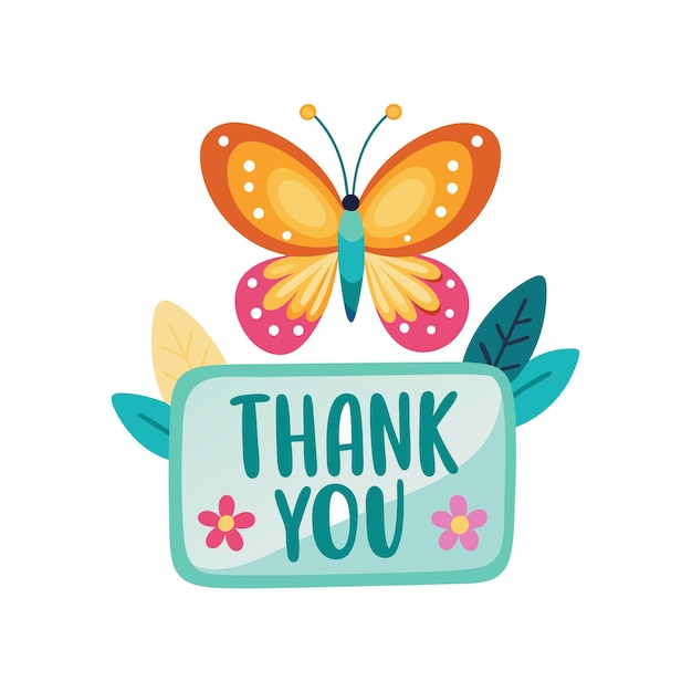 Thank You placard typography vector illustration