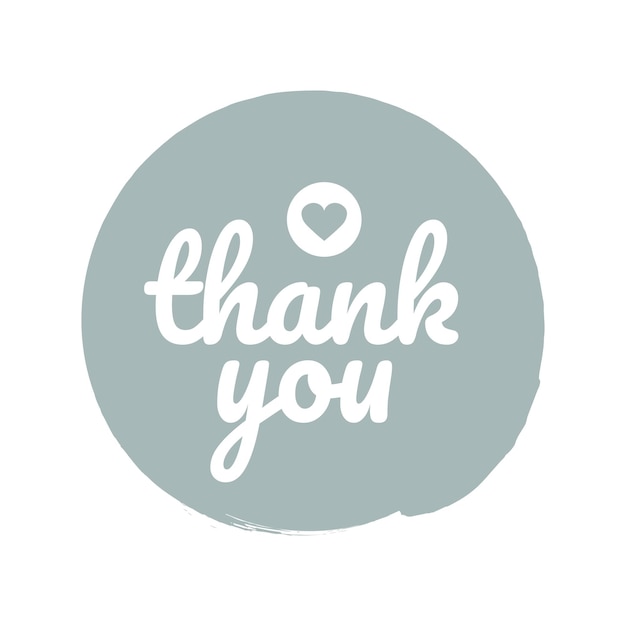 Thank you round label, sticker, badge. Promotional sticker. Vector illustration.