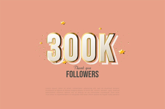 Vector thank you so much 300k followers with modern graffiti figure illustrations.