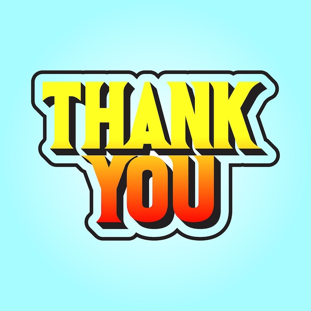 Thank you text design vector