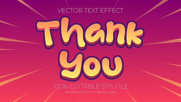 Thank You text effect style EPS editable text effect