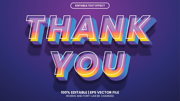 Vector thank you text effect