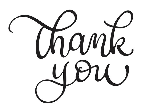 Thank you text on white background calligraphy lettering vector illustration eps10